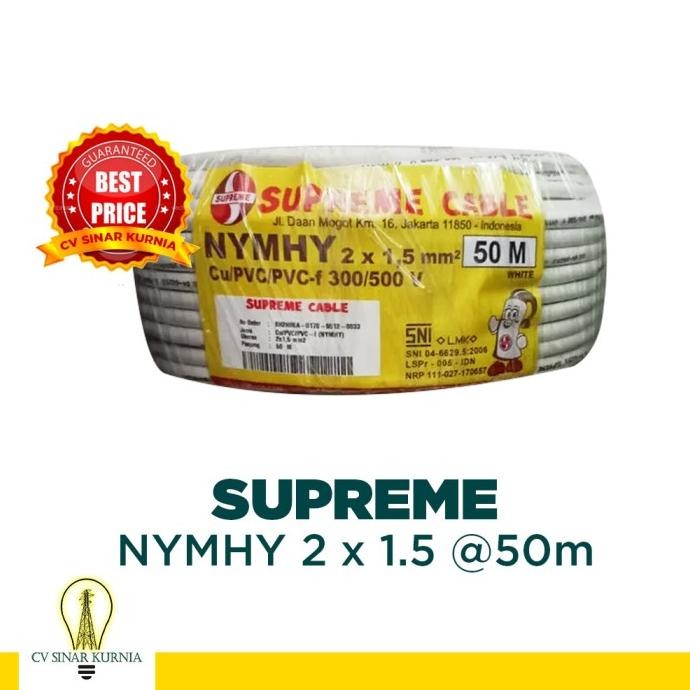 Kabel Listrik NYMHY 2x1.5 mm 2x1,5 SUPREME| SUPREME Kabel NYMHY| 50M sinarkuuu Berkualitas