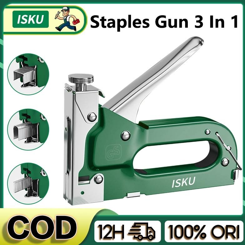 

fgs-3 ISKU Staple Gun/Staples Tembak 3 in 1 3 Jenis Staples /Alat Perkakas acker Stapler Staples Perekat Powerfull Viral
