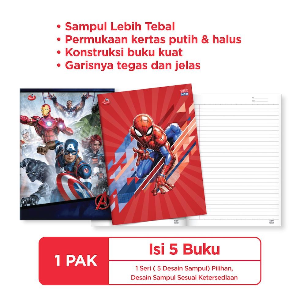 

gq-68 SiDU Maxi Buku Tulis Marvel 42 Lembar - 5 buku Terlaris