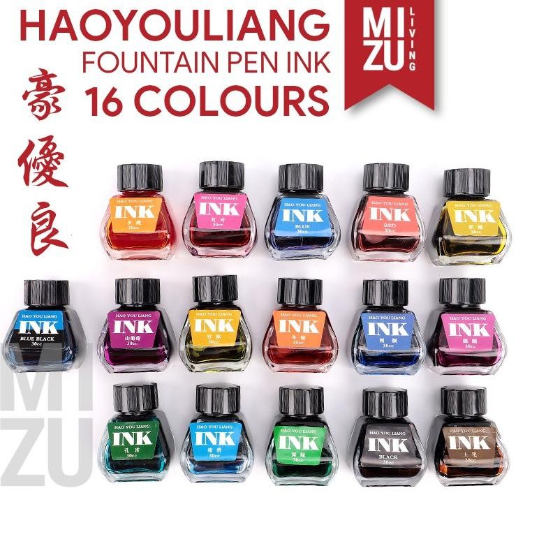 

OKK-1520 MIZU HYL 16 Colours Fountain Pen Ink 30ML Tinta Fountain Pen Warna-Warni Aman Untuk Pen Premium