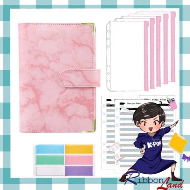 

df-8 Set A6 Lengkap Binder Kulit Marmer Nabung Hemat Original
