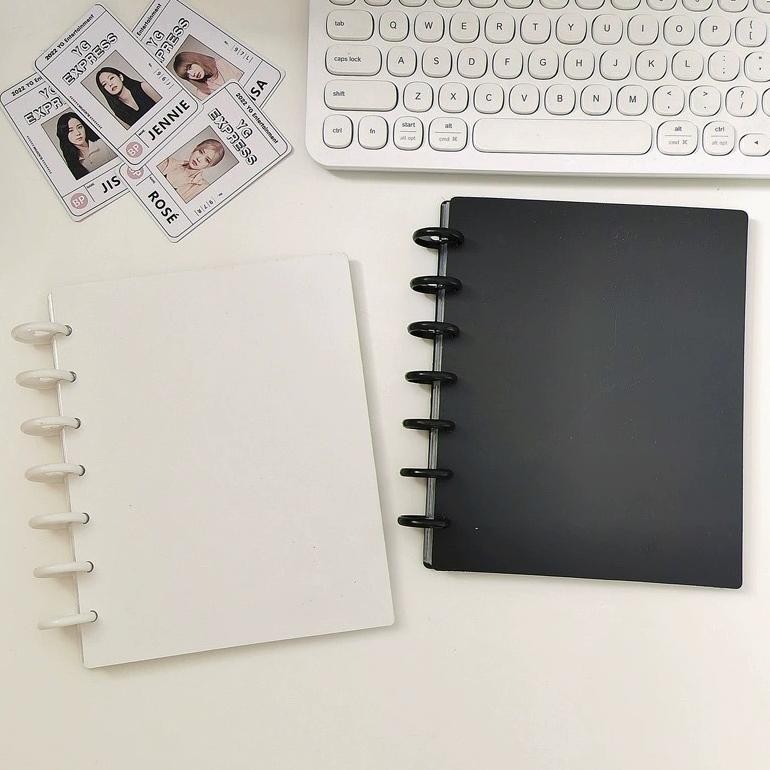 

uk-68 80 Pockets A5 7 Ring Photocard Binder File Kpop Stationery Four Grid PC Storage Album Storage Postcard Sleeve Berkualitas