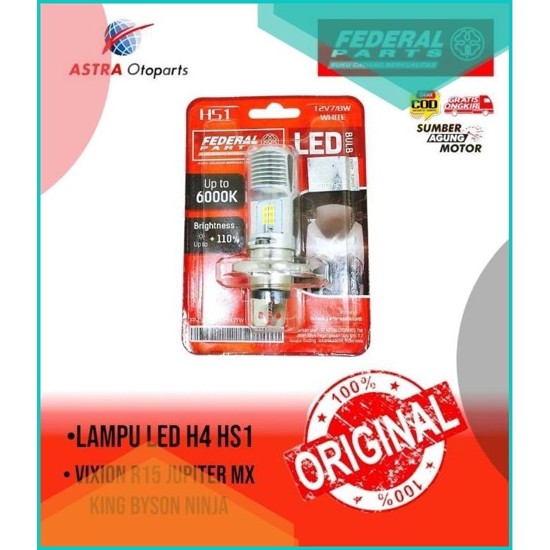 LAMPU DEPAN LED H4 HS1 VIXION R15 MX KING BYSON NINJA ORI FEDERAL 140