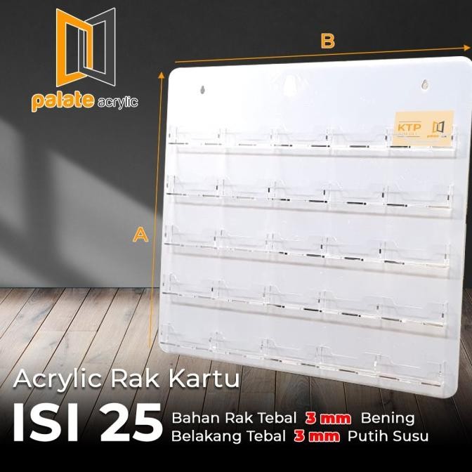 

BEBAS ONGKIR - Rak Kartu KTP Isi 25 Bahan Acrylic Bening / Akrilik