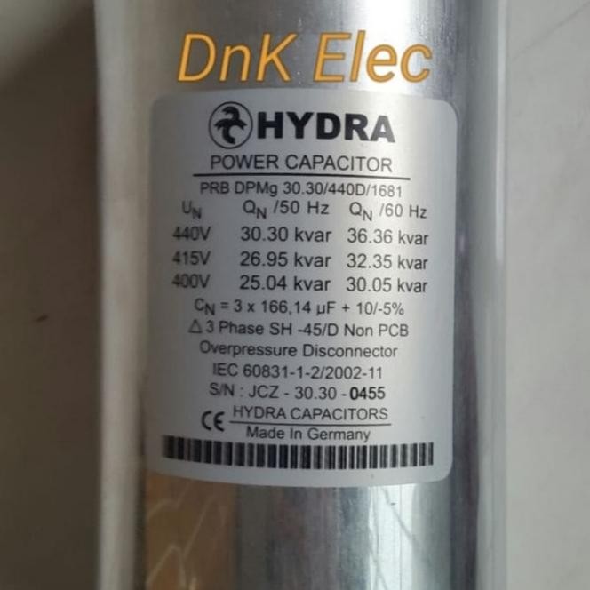 Capacitor/Capasitor/Kapasitor 25Kvar//25 Kvar 400V Merk Hydra