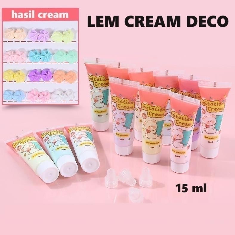 

Buruan Lem Deco Krim Resin Clay Ukuran 15 Ml All Warna Free Spuit (12Pcs) Premium