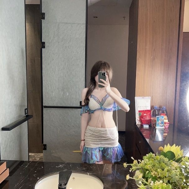 Gaun Ketat Baju Renang Pantai Seksi Rok Pendek Wanita Putri Duyung