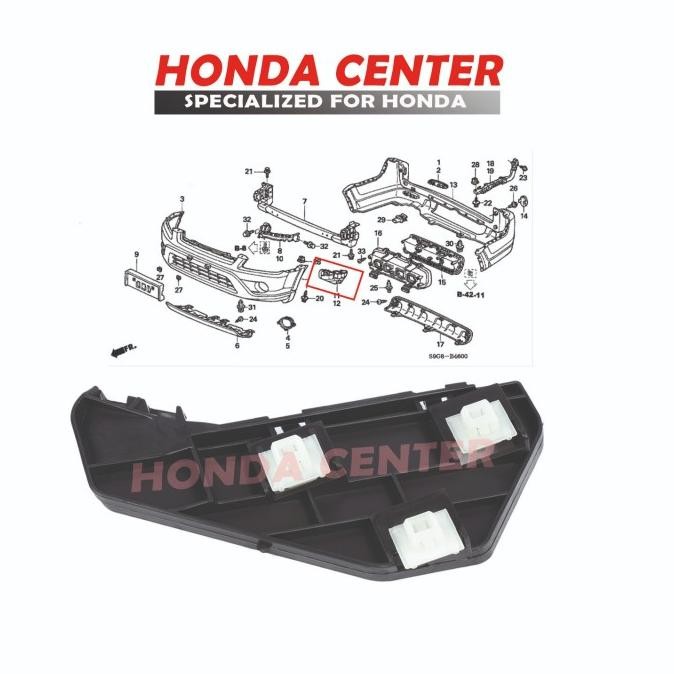 Bracket Bumper Depan Breket Bumper Depan Kanan Crv Gen2 2002-2006