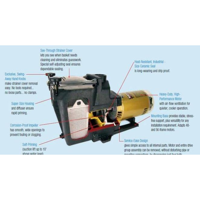 Pompa Kolam Renang Hayward Super Pump 2Hp 1Phs