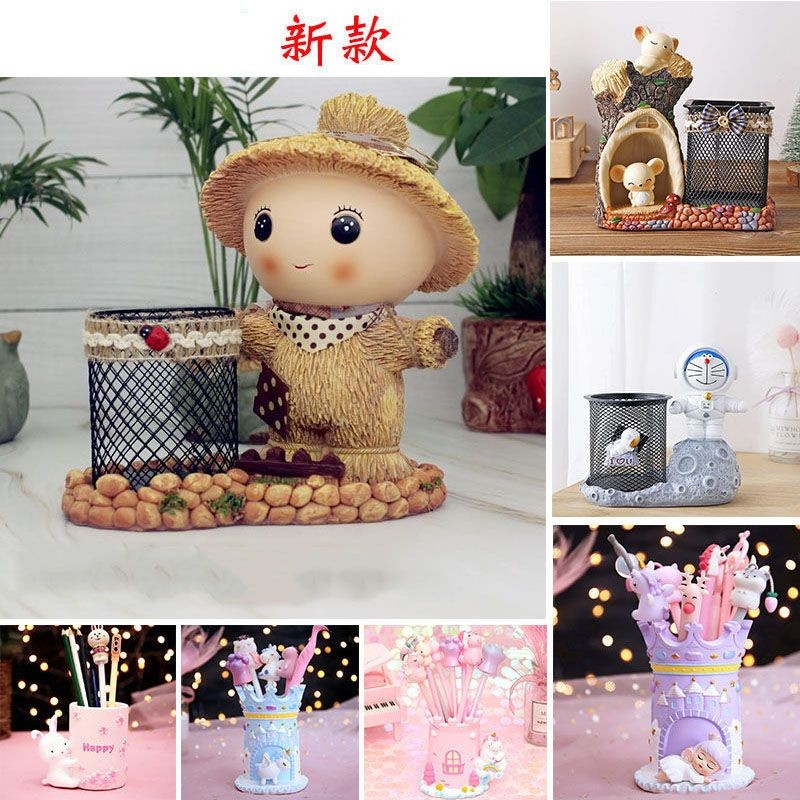 

Kotak Penyimpanan Kreatif untuk Wanita, Tempat Pena Desktop Pelajar, Kotak Penyimpanan Kreatif untuk