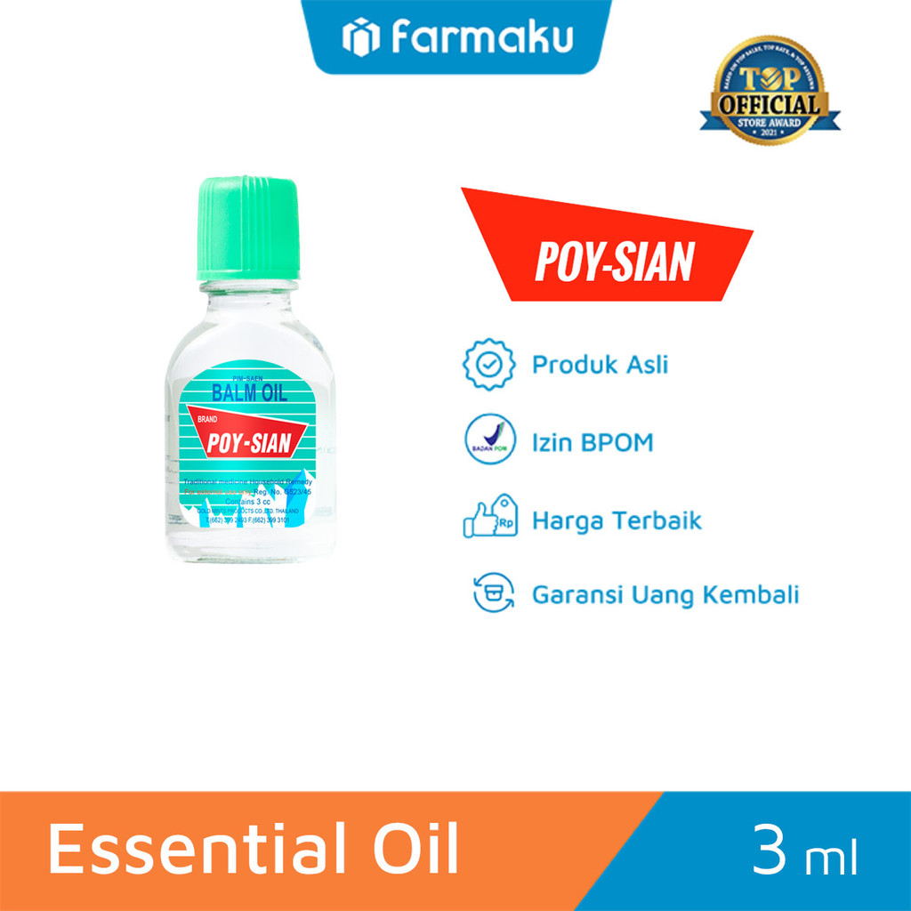 Poy Sian Pim Saen Balm Oil 3 ml - Minyak Angin Original Thailand