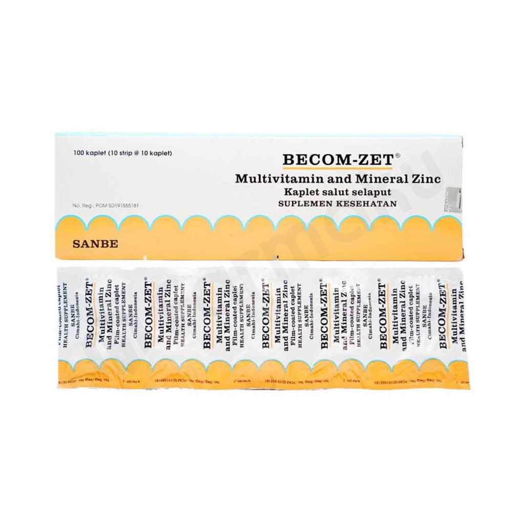 Becom-Zet Strip Isi 10 Kaplet - Vitamin untuk Daya Tahan Tubuh