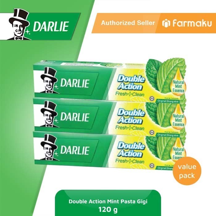 DARLIE Double Action Pasta Gigi 120 gr - Value Pack Isi 3 Pcs