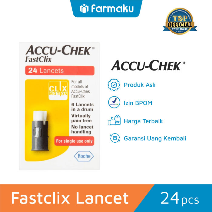 Accu-Chek Fastclix Lancet / Jarum Cek Tes Gula Darah Isi 24 Accuchek