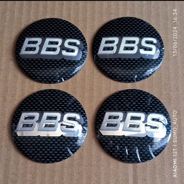 sticker stiker lapisan tutup dop velg mobil logo BBS MERAH 56mm