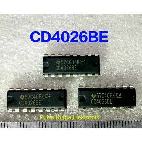 ic CD4026BE Dip 16 pin CD4026 / TC4026 / HEF4026 / HCF4026 putr4n Buru Order