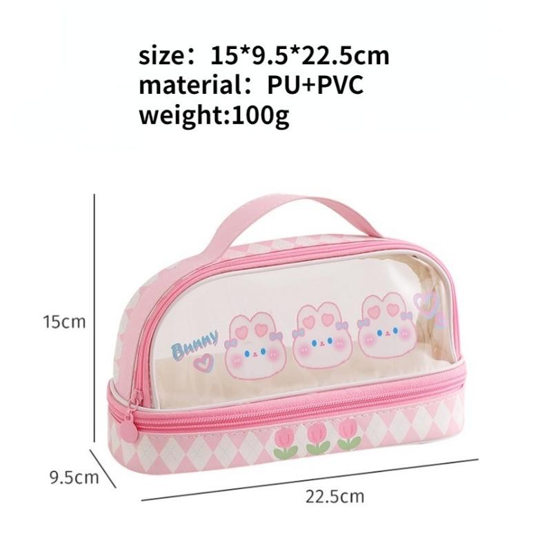 

TERLARIS Tempat Pensil Besar,Transparan PVC Pencil Case, Tas Pensil Murid Lucu,Kotak Pensil Anak Esthetis dar-10