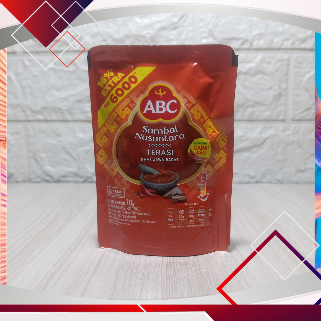 

ABC Sambal Nusantara Terasi Khas Jawa Barat 70gr .