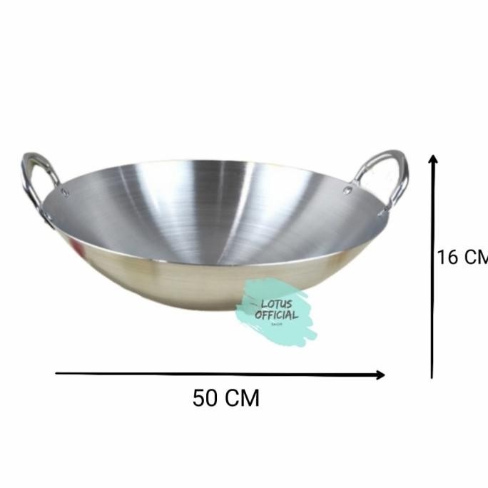 50Cm Calypso Kuali Wajan Penggorengan Stainless Steel Ukuran 50Cm