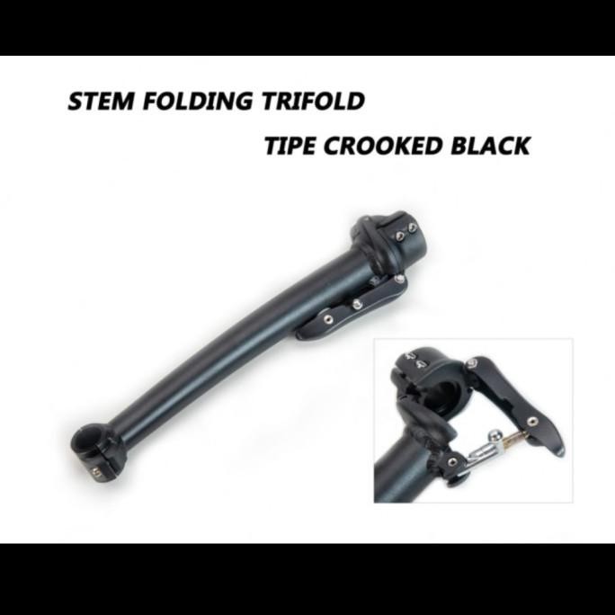 [ Sonlo ] Handlepost Sepeda Lipat Lengkung 37Cm Trifold