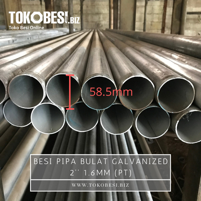 Besi Pipa Bulat Galvanized 2'' 1.6Mm (Pt) Diskon