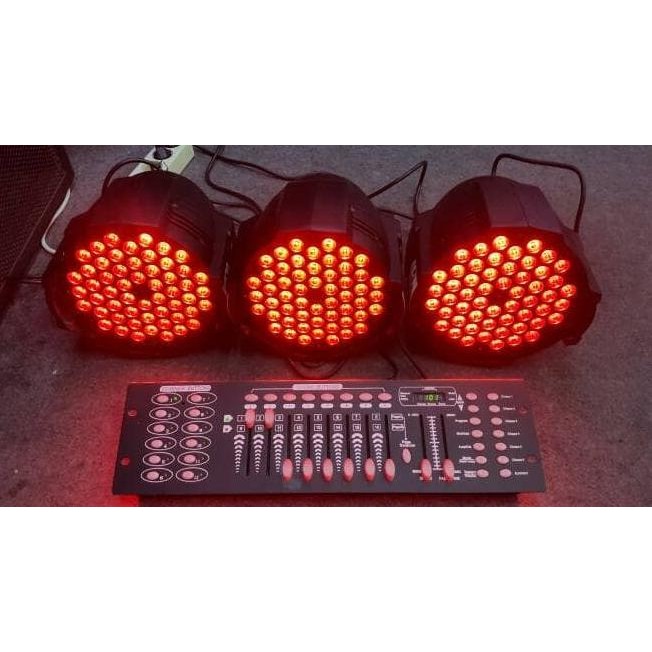 Paket Parled Fullcolor 54X3W 3 Buah Dg Mixer Dmx512 192 Free Kabel Dmx  Ready