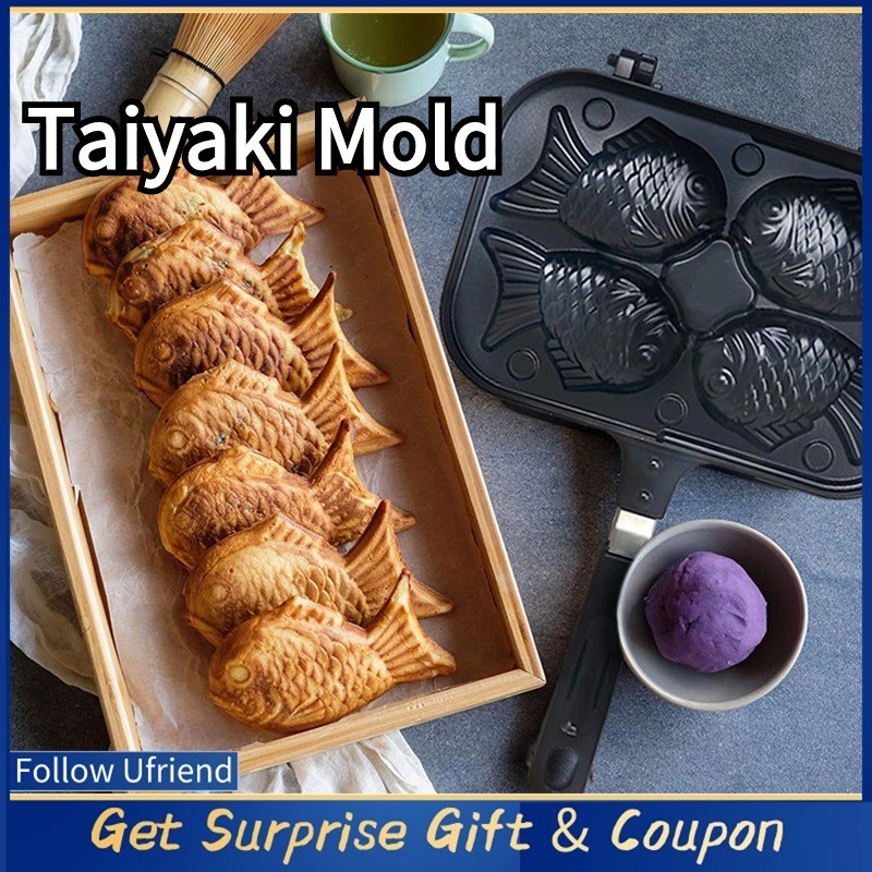 Ufriend Taiyaki Pembuat Kue Bentuk Ikan Cetakan Wafel Loyang Ganda Anti Lengket |3050C8B5|