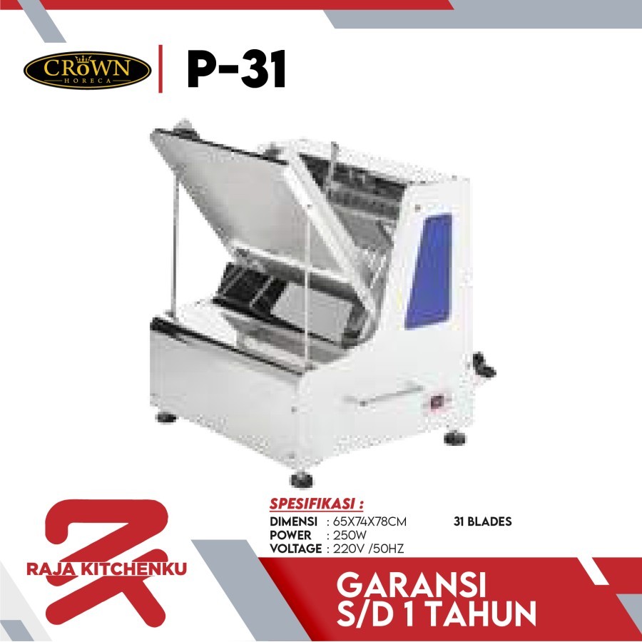 MESIN PEMOTONG ROTI TAWAR / BREAD SLICER CROWN P-31