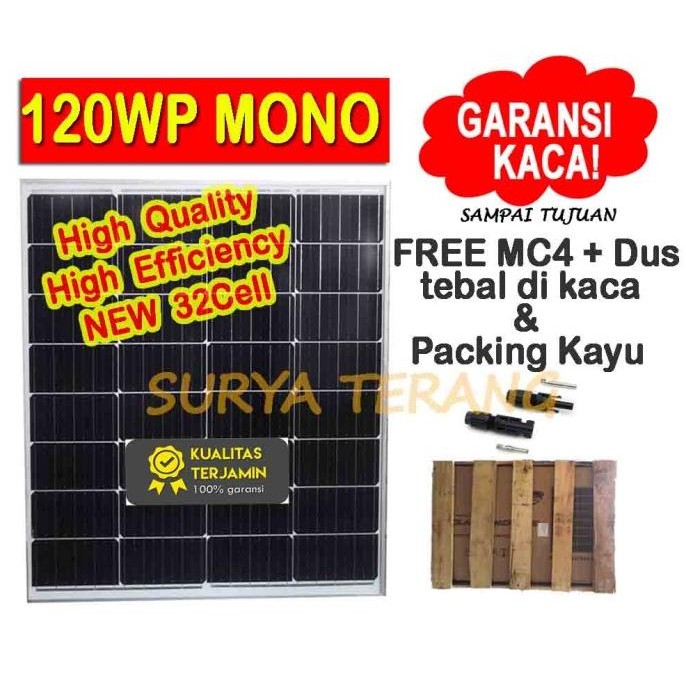 Solar Panel Surya 120Wp Mono Free Packing Kayu