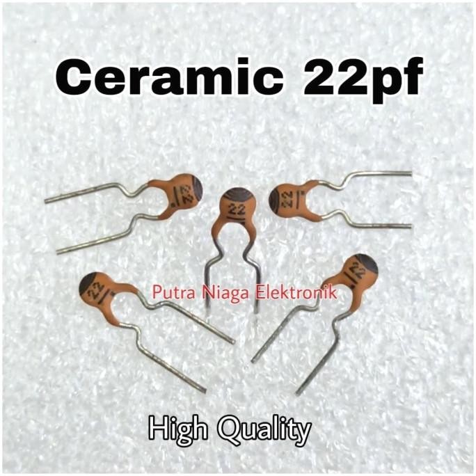 Murah (2) Kapasitor 22pF Keramik NPO 22 pF Ceramic Capacitor putr4n Kualitas Baik