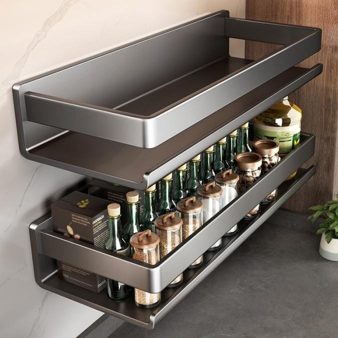 

Rak Bumbu Dapur Dinding Kitchen Rack Tempat Pisau Rak Gantung Rak Dapur Rak Sendok Garpu Aluminium Dengan Cat Coating Anti Panas Dan Anti Karat Bisa Dicuci PNK