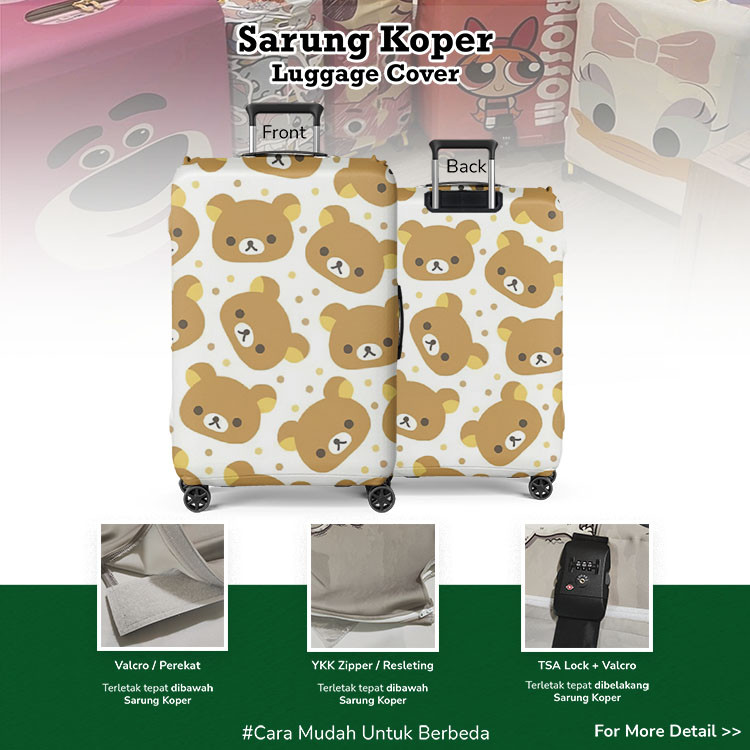 Rilakkuma 001 - Sarung Koper / Pelindung Koper / Desain Sarung Koper Unik