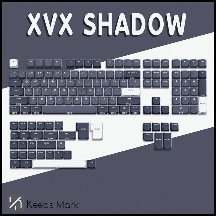 Xvx Shadow Keycaps - Low Profile 144 Keys Mechanical Keyboard