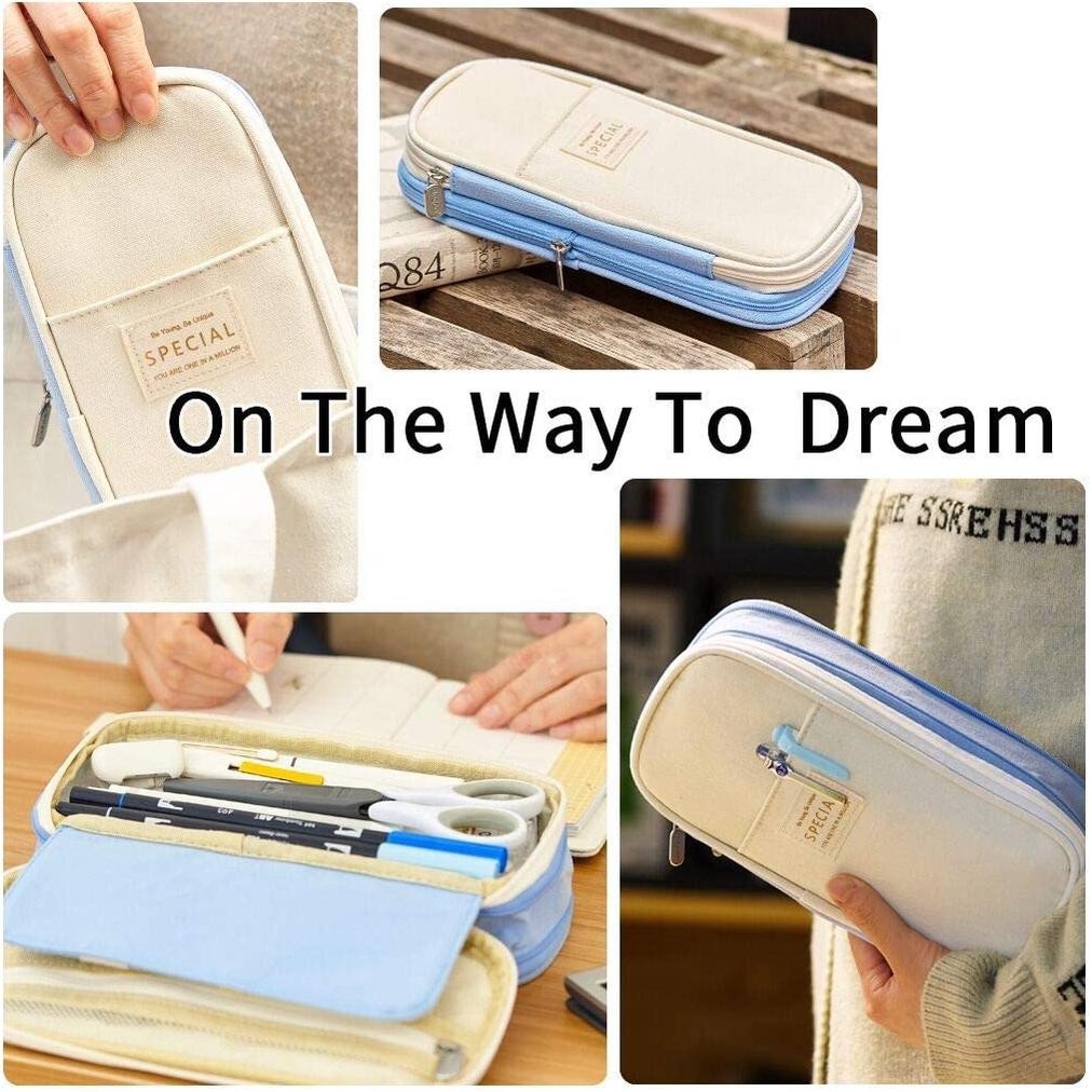 

PROMO Angoo Kawaii Pencil Cases Large Capacity Pencil Bag Pouch Holder Box for Girls Office Student Stationery Organizer School Supplies hj-45