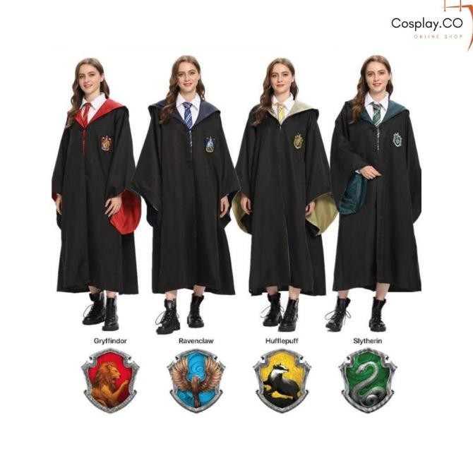 ala Cosplay Kostum Jubah Pelajar Sekolah Sihir Halloween Pria Dan Wanita Harrypotter Ada Logo