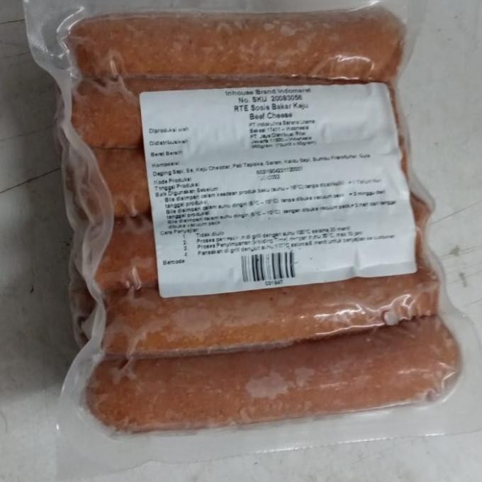 Sosis sapi bakar indomaret + saus BBQ/chili