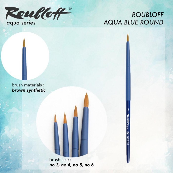 

promo! Termurah Kuas Lukis Roubloff Brush Aqua Blue Series Synthetic Brush