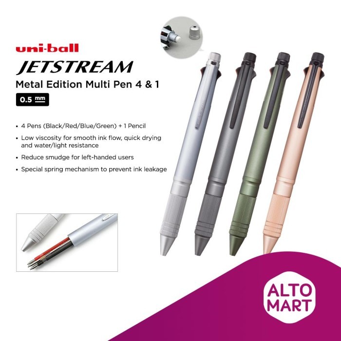 

Uni Ball JETSTREAM METAL Edition Multi Pen 4 & 1 0.5 mm Uniball
