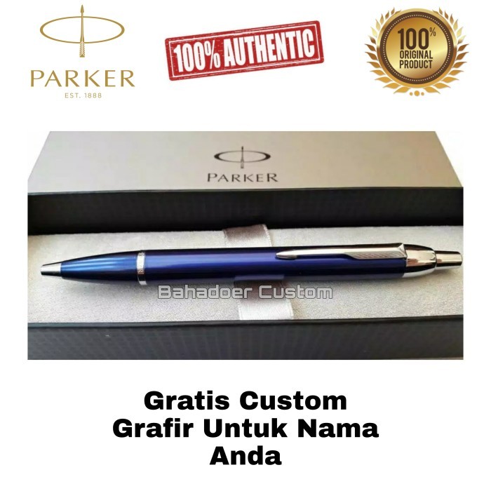 

PULPEN PARKER ORIGINAL IM BLUE SAPPHIRE SILVER GRATIS GRAFIR NAMA ANDA