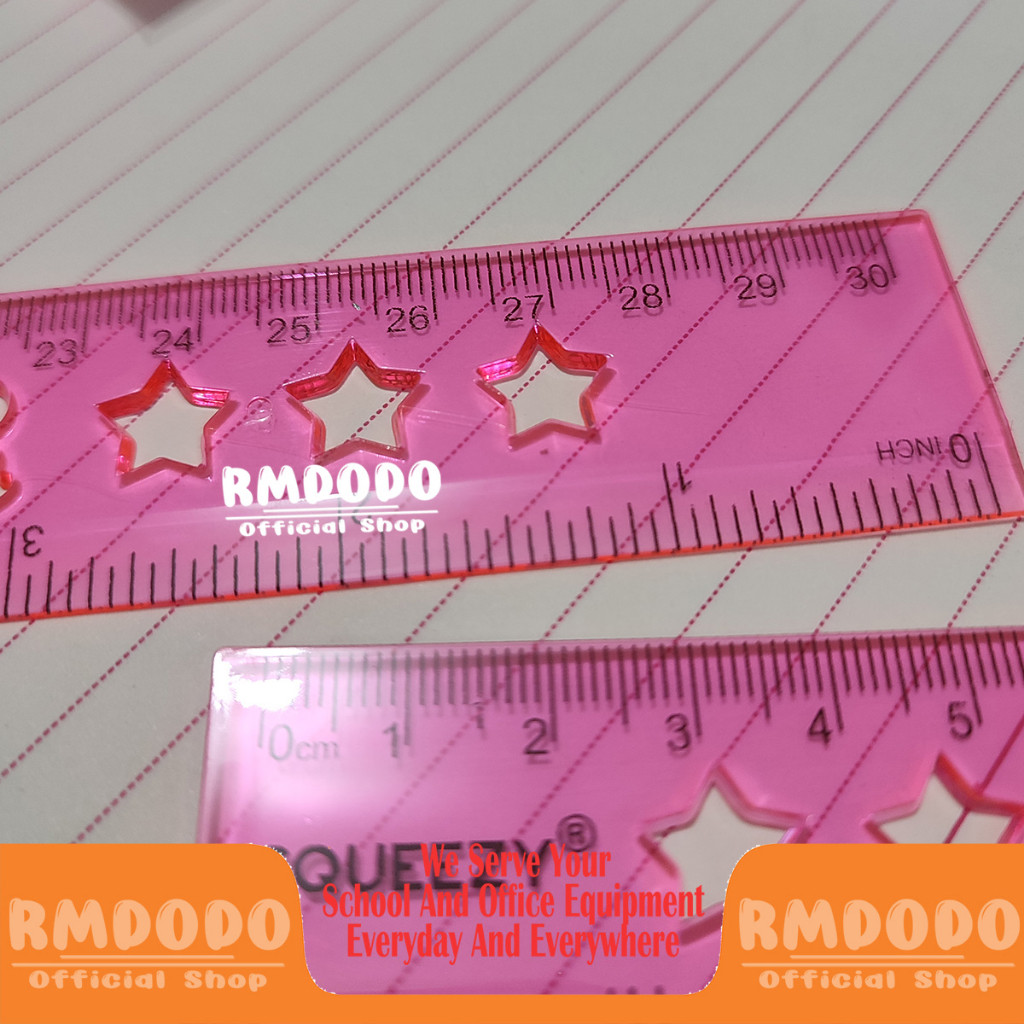 

Rmdodo - Penggaris Warna Transparan 30 Cm Satuan [1 Pcs Penggaris] / Garisan Mika / Transparent