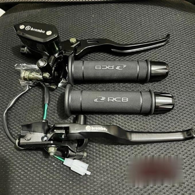 Os | Master Rem Tabung Model Oval + Handgrip Rcb Original  Hg55 + Jalu Stang Cnc Beat Vixion Mio Var