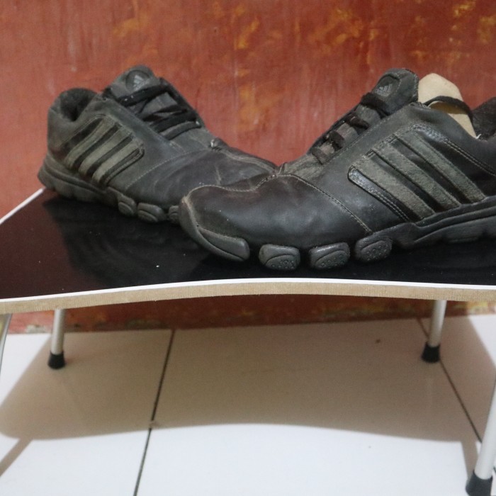 ADIDAS SNEAKERS MEN VINTAGE 90S BLACK LEATHER SHOES - 40