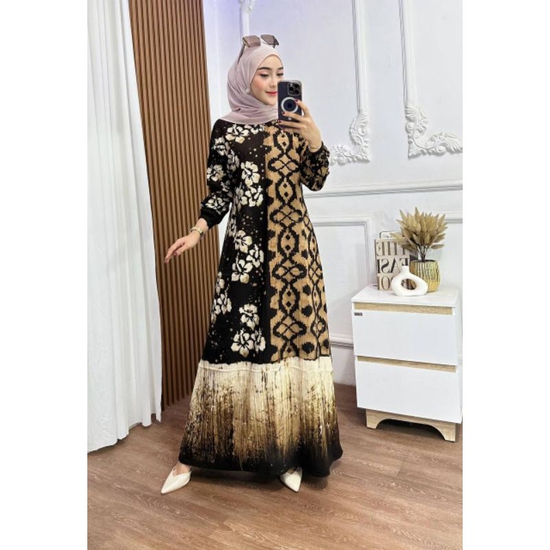 Gamis jumbo rayon super batik Pekalongan