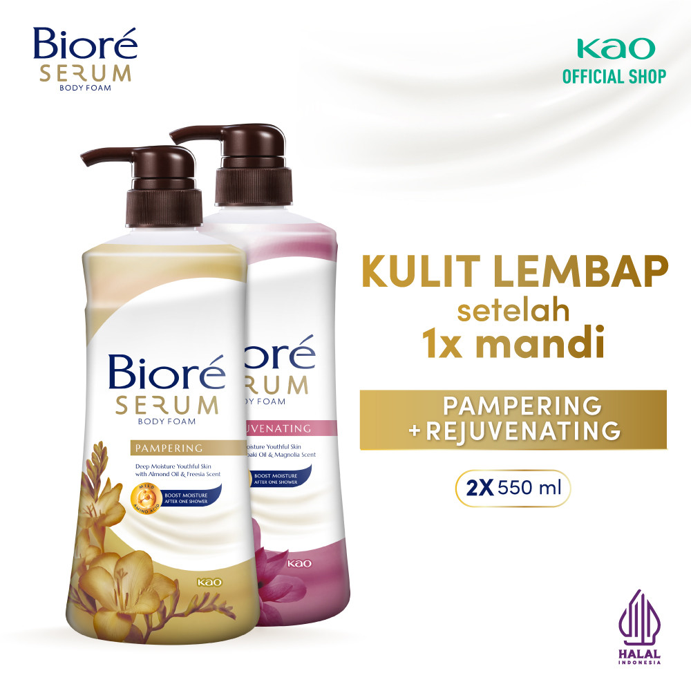 Biore Serum Sabun Mandi Cair Rejuvenating + Pampering 2x 550ml