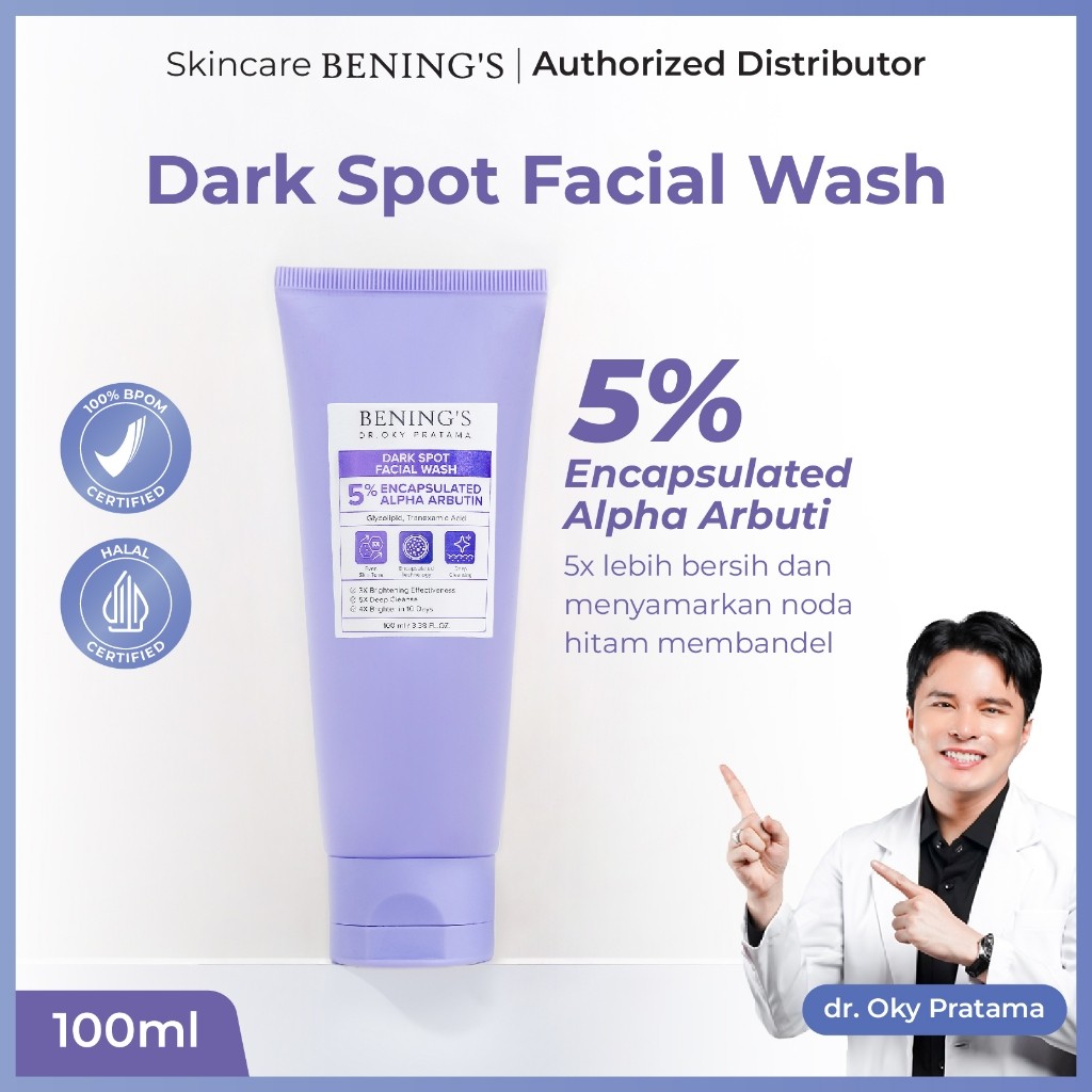 Benings Facial Wash DARK SPOT Sabun Cuci Muka Noda Flek Hitam Dr Oky Pratama - Nano Stem Cell Origin