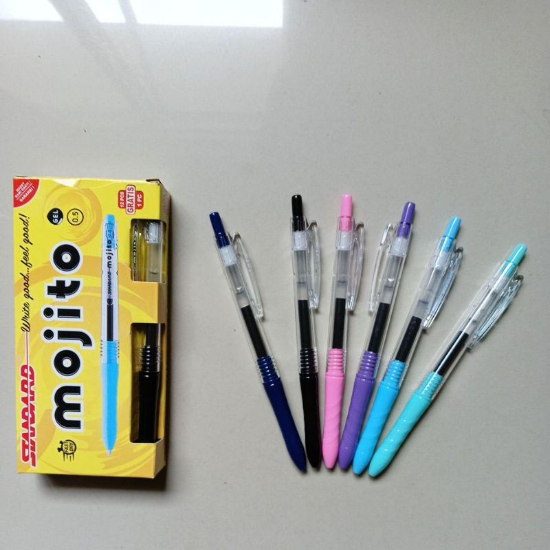 

Pulpen Gel Tekan / Gel Pen / Ballpoint Gel / Pulpen Gel Standard Mojito Gel 0.5mm