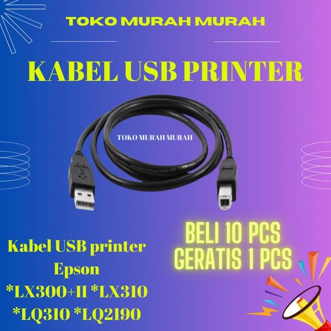 Kabel Usb Printer Epson Lx310 Lq310 Lq2190Lx300+|L Lq300+| Terbaru