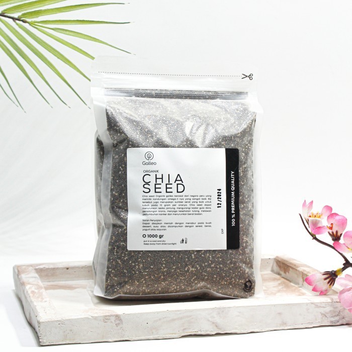 

Chia Seed Mexico Organik 1 Kg Galleo Untuk Diet / Black Chia Seeds