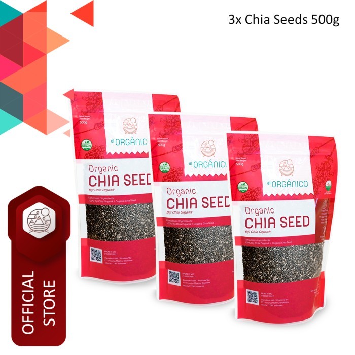 

Chia Seed Organic EL Organico 500gr (Triple Pack)