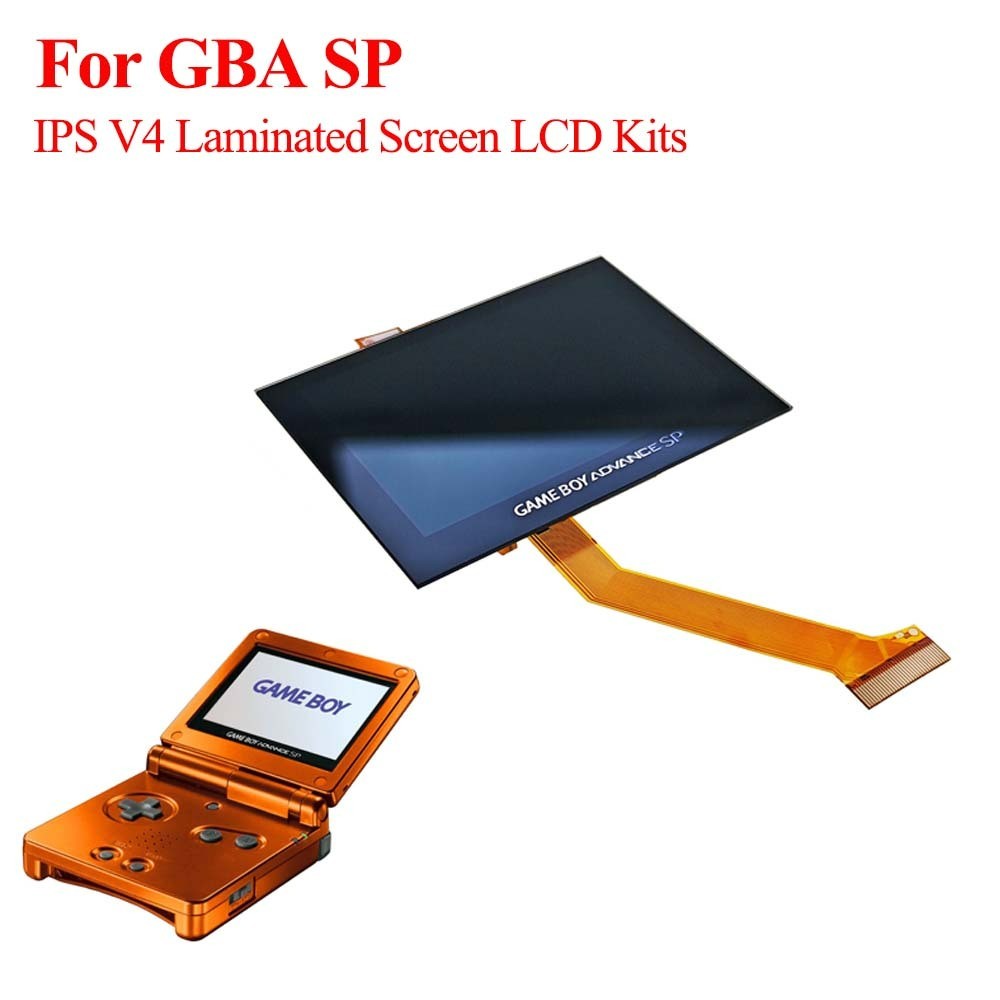 Full New GBA SP IPS V4 Laminated Screen LCD Kits for Gameboy Advance SP IPS V4 Backlight High Bright